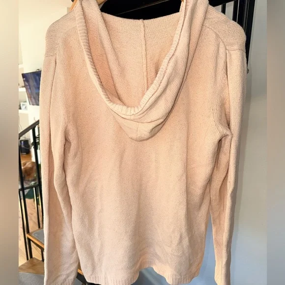 St John Bay Women’s Hooded Sweater Cream Color size L - Picture 2 of 8